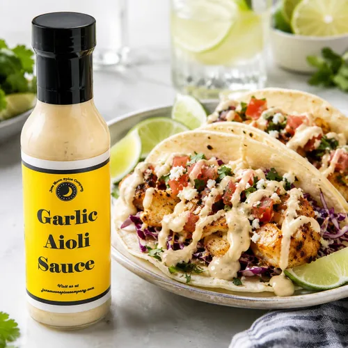 Miniatura 6 de Salsa de alioli de ajo Botella de 12 onzas líquidas con tapa de bloqueo de sabor Bajo en azúcar Fabricado en pequeños lotes Premium Salsa