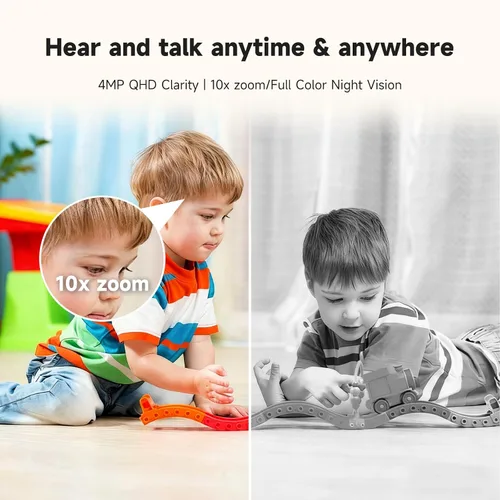 Miniatura 4 de JAIOTlink Cámara de seguridad para interiores, cámaras de doble lente de 2 MP para seguridad en el hogar con zoom de 10 ×, monitor de mascota de 2.4