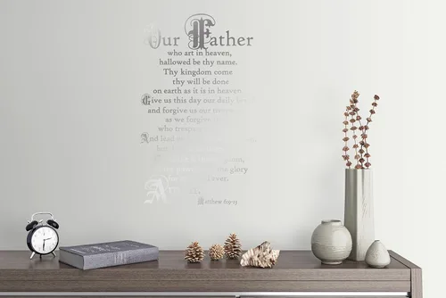 Miniatura 6 de 38"x24" Lord's Prayer Our Father Who Art in Heaven Give Us This Day Our Daily Bread Amen Mateo 6:9-13 - Adhesivo decorativo para pared