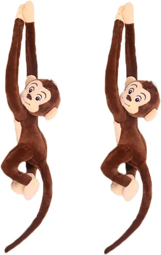 zhidiloveyou 2 piezas de mono colgante de peluche de mono marrón de peluche para niños, 27.6 pulgadas