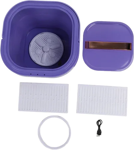 Lavadora portátil de 23 litros, lavadora plegable recargable con secadora giratoria, mini lavadora para ropa interior, pequeñas delicadas, adecuada