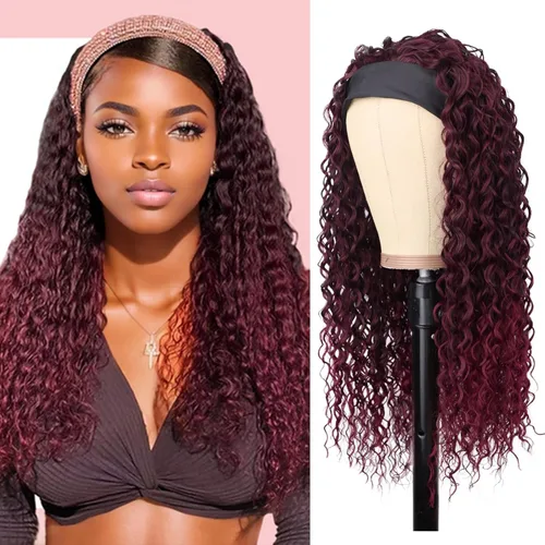 Miniatura 24 de G&T - Peluca de diadema sintética para mujer, color negro, lacio, sin pegamento, resistente al calor, aspecto natural para uso diario en fiestas
