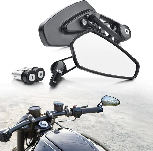 Miniatura 8 de BUMBEE Espejos de Extremo de Manillar para Motocicleta - Espejo Retrovisor Negro Compatible con la Mayoría de Honda MSX125 CB500F Z125 pro-Z650 Z750
