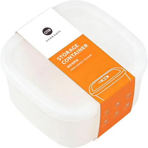 Miniatura 9 de OTB Juego de 2 recipientes de silicona reutilizables transparentes, cajas de almacenamiento de alimentos de silicona sin fugas, sin BPA, herméticos