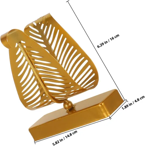 Miniatura 8 de ARTIBETTER Rustic Metal Napkin Holder Large Leaf Design Standing Tissue Dispenser with Gold Base for Kitchen Dining Table Farmhouse Decor