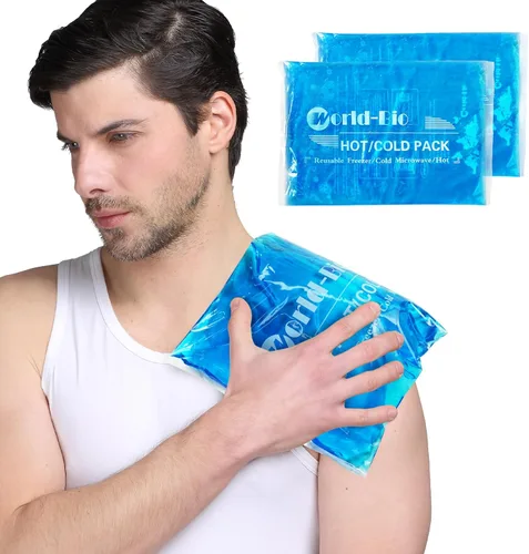 Paquetes de hielo de gel para lesiones reutilizables - Compresa fría de gel para hombro, rodilla, espalda y cuello - Paquetes calientes y fríos para