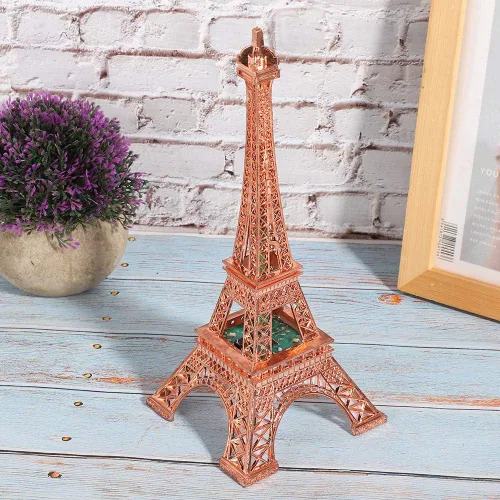 Miniatura 2 de LIZEALUCKY Estatua de la Torre Eiffel, modelo de torre Eiffel de 10.2 pulgadas, torre decorativa de escritorio de mesa con luz nocturna 3D, luminoso
