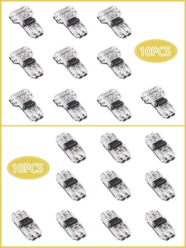 Miniatura 2 de Kalolary - Conectores de cable de bajo voltaje, paquete de 20 conectores de cable de 2 pines de 3/2 vías, cable compacto universal tipo T