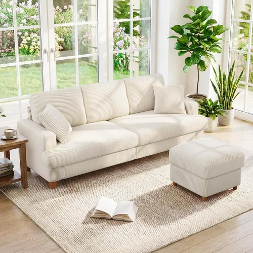 Miniatura 22 de Kidirect Silla de acento extragrande de 35.5 pulgadas, sillas de sala de montaje fácil, silla de lectura de pana para dormitorio, sillas de acento