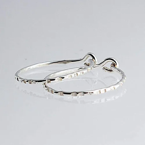 Miniatura 58 de Aretes de plata de ley abiertos para cartílago, tragus, delgados, calibre 22