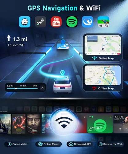 Miniatura 6 de Radio de coche Android 15 para Honda CRV 2002-2006 estéreo de coche con Carplay inalámbrico Android Auto podofo 9 pulgadas 1080P 2.5D pantalla
