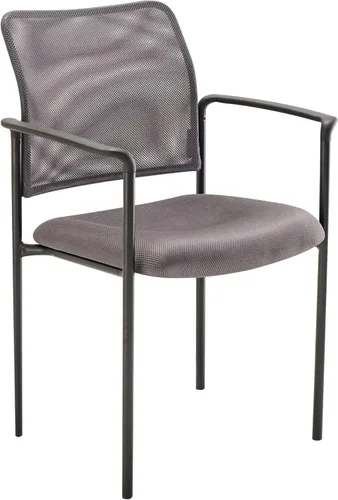 Miniatura 9 de Flash Furniture Jana Comfort Silla auxiliar apilable de acero con brazos de malla negra