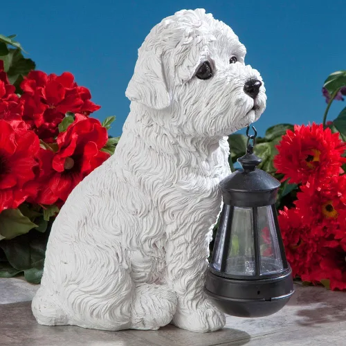 Miniatura 4 de Bits and Pieces - Estatua de linterna solar para perros - Linterna de jardín con energía solar - Escultura de perro de resina con luz LED