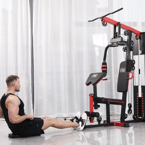 Miniatura 7 de Fitvids Home Gym Equipment, Multifunctional Full Body Workout Weight Machine Station with Weight Stack, All in One Exercise Equipment with Pulley