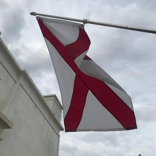 Miniatura 6 de SYII Bandera del estado de Alabama de 3 x 5 pies, banderas de 3 capas de doble cara del estado de Delaware con 2 ojales de latón y cabecera de lona