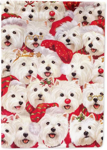 Miniatura 343 de Caroline's Treasures PPP3097CHF - Pijama de Navidad con diseño de bulldog francés para colgar en la pared, poliéster, tamaño de casa, multicolor