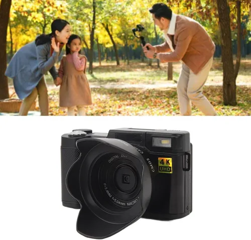Miniatura 6 de Cámara digital 4K, 3 pulgadas, 48 MP, 16X, zoom de 180°, cámara de vlogging antivibración con función de belleza facial, para adolescentes, adultos