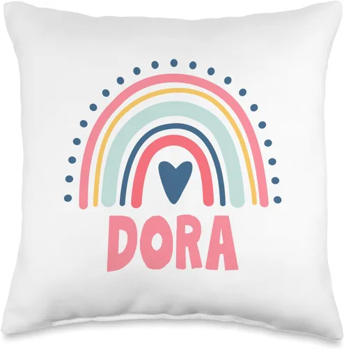 Idea Regalo Personalizzata con Nome Gifts Idea Dora Name Custom Woman Myth Legend - Almohada para fiesta de cumpleaños, 16 x 16 pulgadas, multicolor