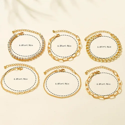 Miniatura 18 de Long tiantian Pulsera de oro gruesa para mujer, pulseras de oro delicadas, pulseras para mujer, pulseras apilables de eslabones de cadena