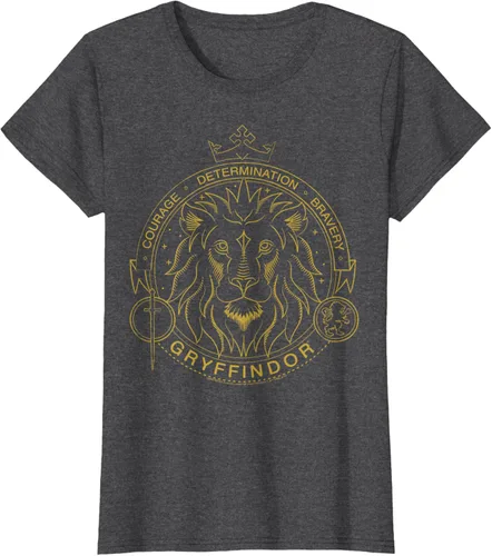 Miniatura 4 de Harry Potter Camiseta Gryffindor Line Art Lion Symbol, Negro