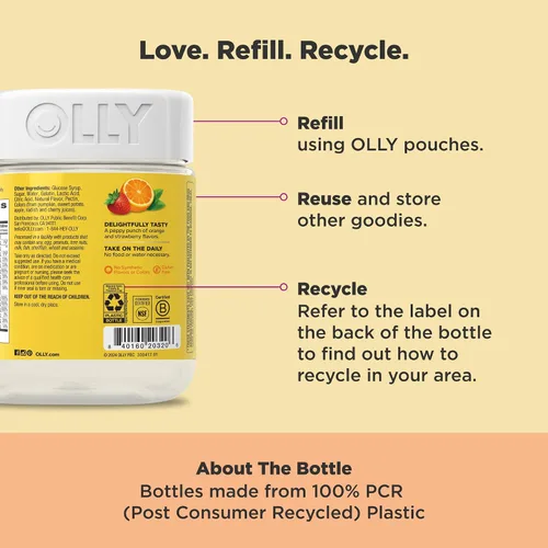 Miniatura 5 de OLLY - Gusanos de goma multivitamínicos para niños, salud general y apoyo inmunológico, vitaminas y minerales A, C, D, E, Bs y zinc, suplemento