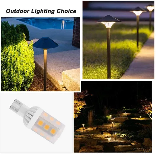 Miniatura 2 de Cheopha Bombillas LED T10 T5 con base de cuña de 12 V, 921, 3 W, reemplazo de lámpara halógena de 30 W para paisaje, exterior, camino, escalón