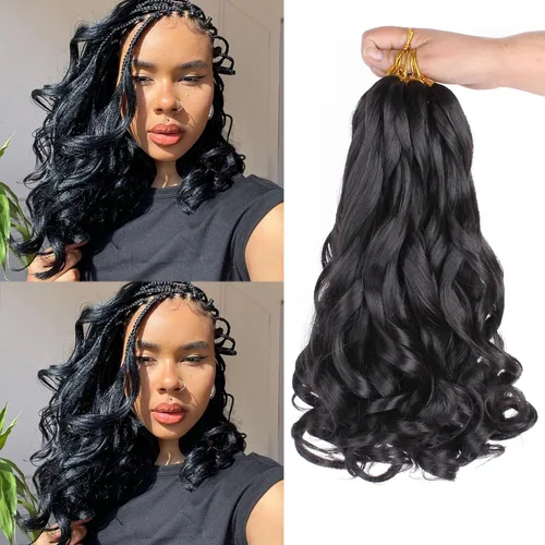 Unionbeauty - Cabello rizado francés trenzado de 10 pulgadas, trenzas rizadas estilo Bob francés, cabello de ganchillo, 8 paquetes de trenzas