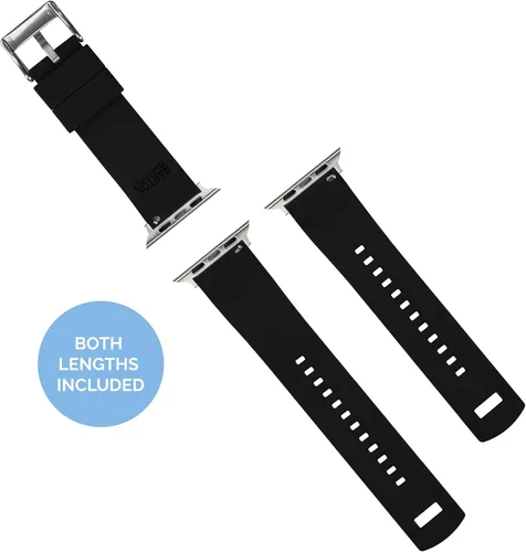 Miniatura 5 de Barton Watch Bands - Extensibles de silicona Elite para reloj - Accesorios y adaptadores negros con deposición física de vapor, de liberación