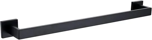 TASTOS Toallero individual negro de 23.6 pulgadas, barra de toalla de baño de acero inoxidable SUS 304 resistente, soporte para toallas de cocina,