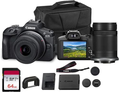 Miniatura 10 de Canon Kit de cámara sin espejo EOS R50 - Cámara APS-C RF con lente de 0.709-1.772 in, video 4K, AF II de doble píxel y pantalla táctil de ángulo