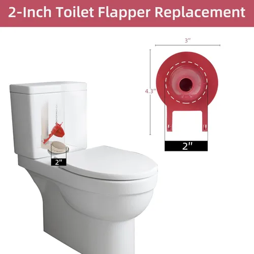 Miniatura 4 de Hibbent Aleta universal para tanque de inodoro de 2 pulgadas, repuesto de goma de larga duración, compatible con conservación de agua estándar