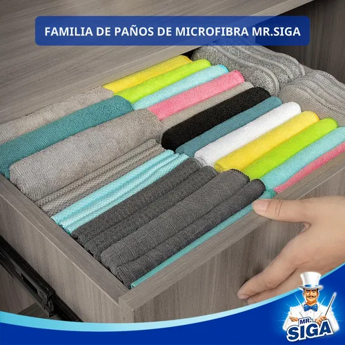 Miniatura 7 de MR.SIGA Paños de limpieza con patrón de gofres, paños de limpieza de microfibra absorbentes reutilizables, toallas de cocina de microfibra sin Gris