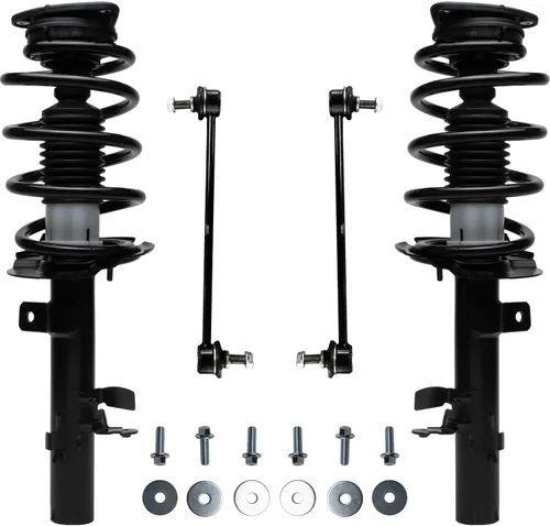 Miniatura 24 de Detroit Axle - Kit de puntales delanteros 2WD para Ford F-150 2005-2008 Lincoln Mark LT 2005-2008, 2 puntales con muelle helicoidal, 2 enlaces