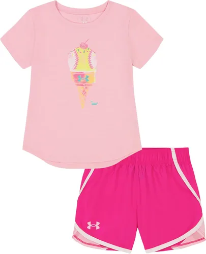 Under Armour baby-girls Short Sleeve Shirt and Shorts Set, Durable Stretch and Lightweight