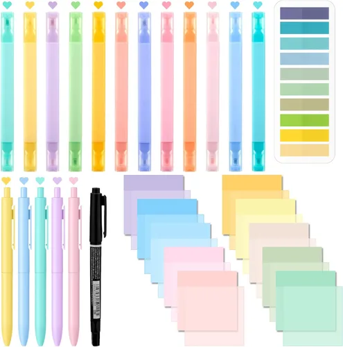 Miniatura 12 de Jutom Kit de estudio de diario bíblico de 38 piezas para mujeres, suministros de anotación de libros con resaltadores, bolígrafos, pestañas, notas