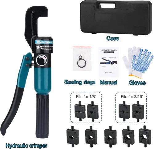Miniatura 6 de Steel DN Mate Herramienta de prensado hidráulico mejorado/crimpadora hidráulica con 9 troqueles para sistema de barandilla de cable de acero