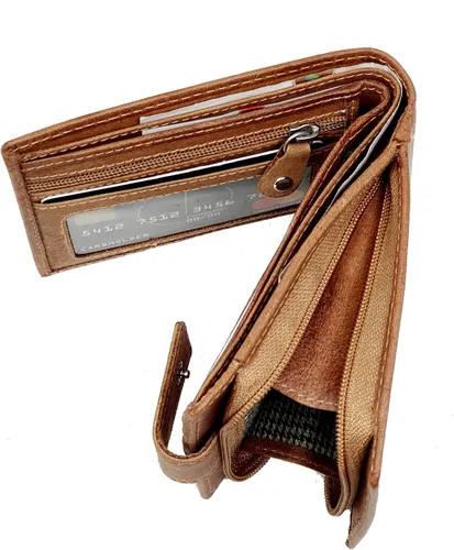 Miniatura 4 de Cartera de cuero real con cierre RFID para hombre, 1180