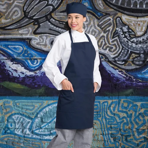 Miniatura 2 de Uncommon Threads Delantales con pechera con bolsillos para el trabajo + uniforme de restaurante