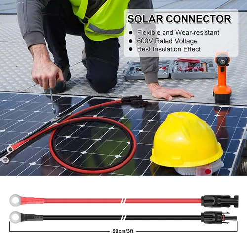 Miniatura 4 de iGreely Kit adaptador de panel solar de alambre de calibre 10 – Conector de cable de 3 pies para controlador de carga solar de RV, generador