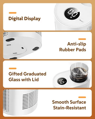 Miniatura 5 de Calentador de taza de café, mini refrigerador para enfriador de vino, calentador de tazas 3 en 1 para escritorio