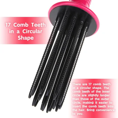 Miniatura 3 de Cepillo definidor de rizos de 17 dientes, herramienta profesional para cabello rizado, salón y hogar (2 piezas)
