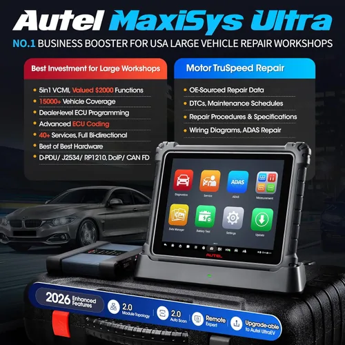 Miniatura 2 de 2026 Autel MaxiSYS Ultra Scanner, herramienta de diagnóstico de escaneo inteligente MSUltra Top, Motor TruSpeed, Topología 2.0, [$2000] 5in1 VCMI