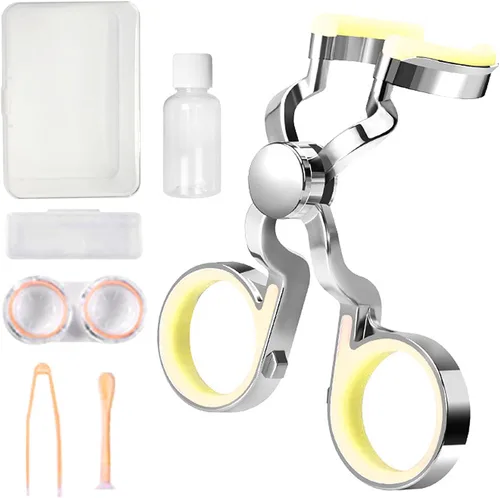 Herramienta aplicadora de lentes de contacto, ayuda para usar lentes de contacto de color, abridor de ojos portátil para una fácil Amarillo
