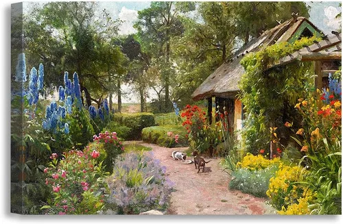 Miniatura 29 de DECORARTS - Impresiones de Giclee de Lirios de Agua de Claude Monet, Arte de Pared Enmarcado con Marco de Madera Maciza, Decoración de Jardín