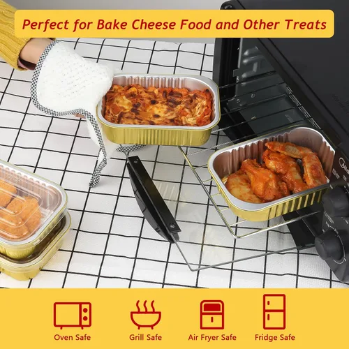 Miniatura 2 de LNYZQUS Sartenes de aluminio pequeños de 1 libra con tapas, paquete de 30 latas de aluminio de 16 onzas para hornear, recipientes sobrantes