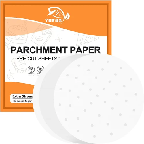 Miniatura 13 de 150 piezas de papel pergamino antiadherente de 8 pulgadas, papel pergamino redondo precortado para prensa de tortillas, molde para pasteles