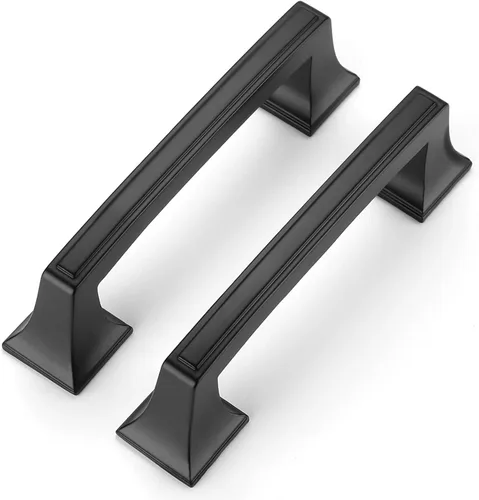 Miniatura 17 de Haidms Paquete de 10 tiradores dorados para gabinete, tiradores de gabinete con agujero central de 3 pulgadas, tiradores modernos cuadrados