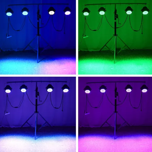 Miniatura 8 de BETOPPER Luces DJ DMX activadas por sonido, 54 x 3W LED Par Luces RGB DMX, DJ Par Iluminación para iglesia, concierto, boda, fiesta, bar