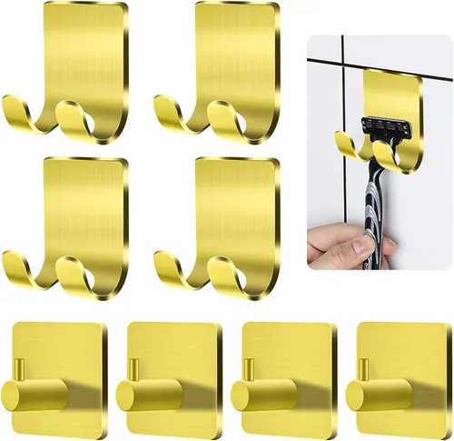 Miniatura 18 de CGBE 4 Paquetes Ganchos de Ducha para Interior de Ducha, Soporte Colgador Autoadhesivo para Afeitadora para Baño, Ganchos de Pared Sin Daños