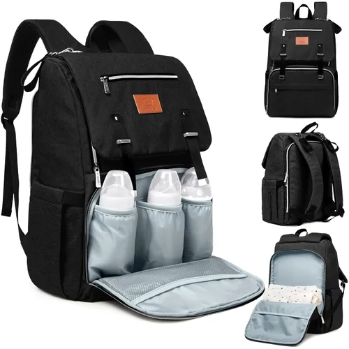 Miniatura 11 de KeaBabies Mochila para pañales para bebé con cambiador, bolsa de bebé impermeable para mamá y papá, bolsillos aislados para botellas, niños Azul